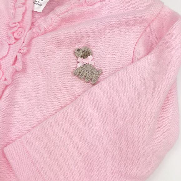 Carters Embroidered Dog Cardigan Sweater Size 3 Months - Picture 2 of 7